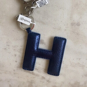 Brighton Monogram Blue "H" Bag Key Fob